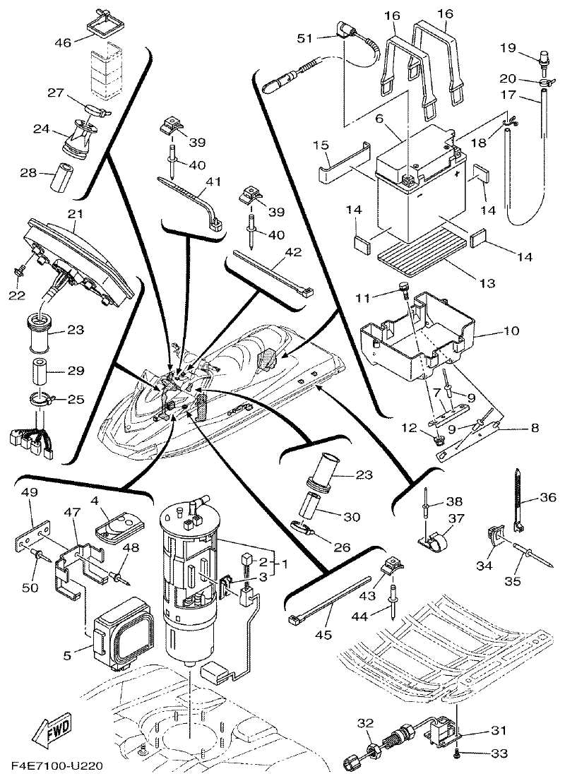 Yamaha VX18002019F4E7(F6G ELECTRICAL 3 parts diagram